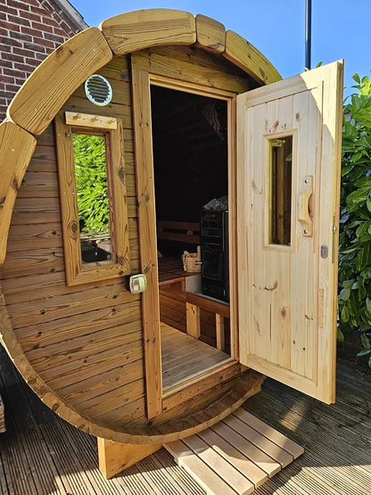 Thermo Wood Barrel Sauna 2.4m