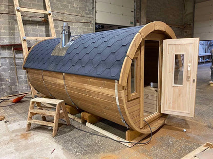 Globed Thermo Wood Barrel Sauna 4.5m