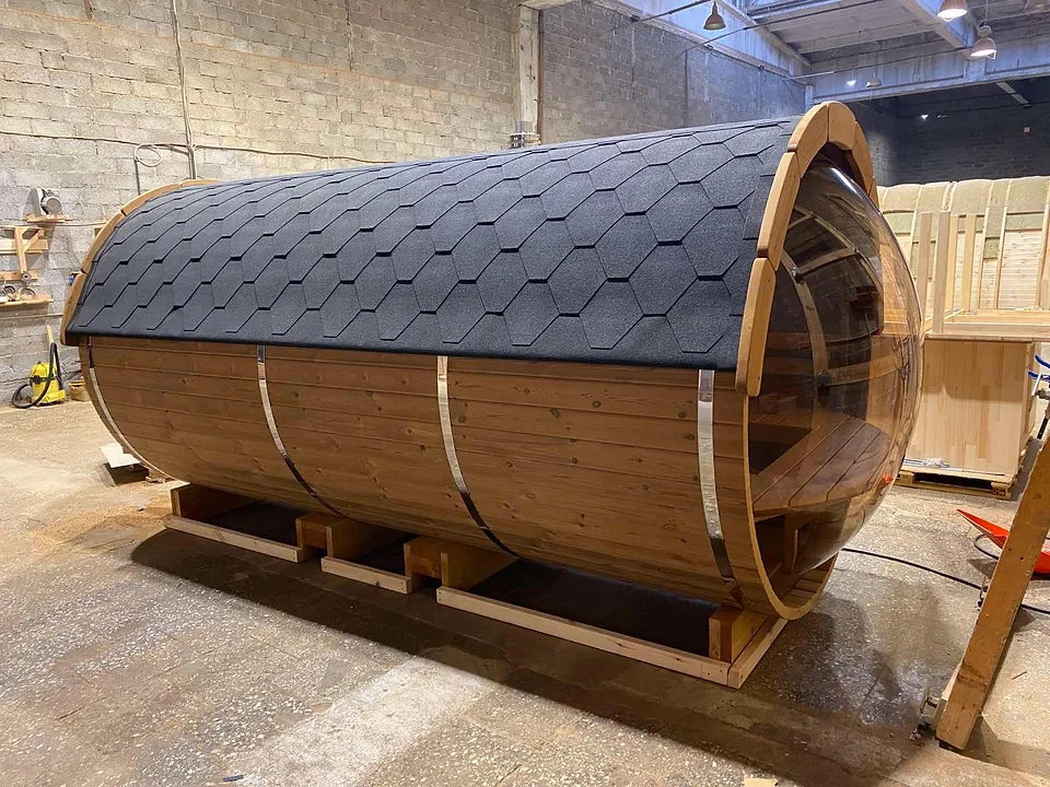 Globed Thermo Wood Barrel Sauna 4.5m