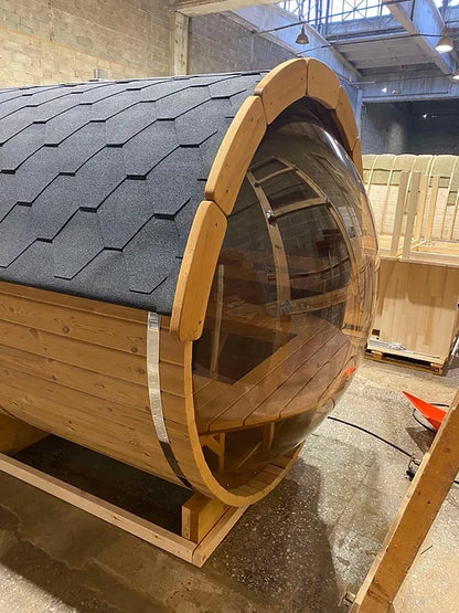 Globed Thermo Wood Barrel Sauna 4.5m